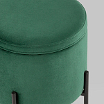 Зеленый пуф на черных ножках SANJAY варинант исполнения - 4 | Loft Concept в Твери