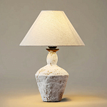 Настольная лампа с керамическим фактурным основанием и тканевым абажуром Eastern Tale варинант исполнения - 2 | Loft Concept в Твери