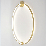 Бра светодиодное круглой формы с рамкой цвета латунь Ring Horizontal варинант исполнения - 3 | Loft Concept в Твери