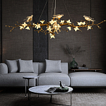 Люстра в виде золотой ветки с цветами и птичками Marvelous Garden варинант исполнения - 3 | Loft Concept в Твери