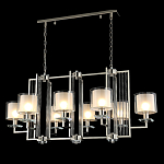 Люстра прямоугольной формы с 8-ю цилиндрическими плафонами из стекла Laurent варинант исполнения - 7 | Loft Concept в Твери