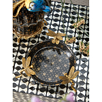 Блюдо черного цвета из фрафора на бронзовых ножках в виде стрекоз Eden Garden варинант исполнения - 4 | Loft Concept в Твери