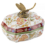 Фарфоровая шкатулка с бронзовой стрекозой Eden Garden варинант исполнения - 1 | Loft Concept в Твери