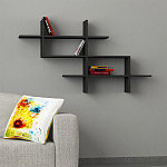 Полка фигурная подвесная цвета антрацит HALIC BOOKCASE ANTHRACITE варинант исполнения - 1 | Loft Concept в Твери