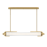 Подвесной светильник линейный золотого цвета с длинной цилиндрической стеклянной трубкой Eurofase варинант исполнения - 3 | Loft Concept в Твери