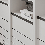 Стеллаж прямой ассиметричный с полками и 4-мя дверцами ARYA BOOKCASE WHITE варинант исполнения - 6 | Loft Concept в Твери