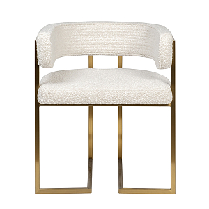 Стул букле бежевый с каркасом цвета матовое золото Tactility