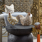 Статуэтка курица с текстурной поверхностью бежевого цвета Rustic Chicken варинант исполнения - 5 | Loft Concept в Твери