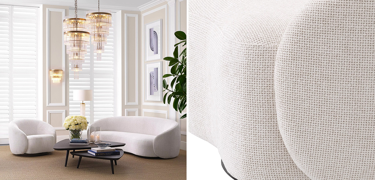 Кресло Eichholtz Swivel Chair Amore Молочный Черный Кресло Eichholtz Swivel Chair Amore Молочный Черный - Loft-Concept в Твери