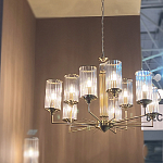 Люстра с 9-ю цилиндрическими стеклянными плафонами Jeanette варинант исполнения - 6 | Loft Concept в Твери