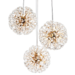 Подвесной светильник с 3-мя плафонами Crystal Dandelions Hanging Lamp варинант исполнения - 1 | Loft Concept в Твери