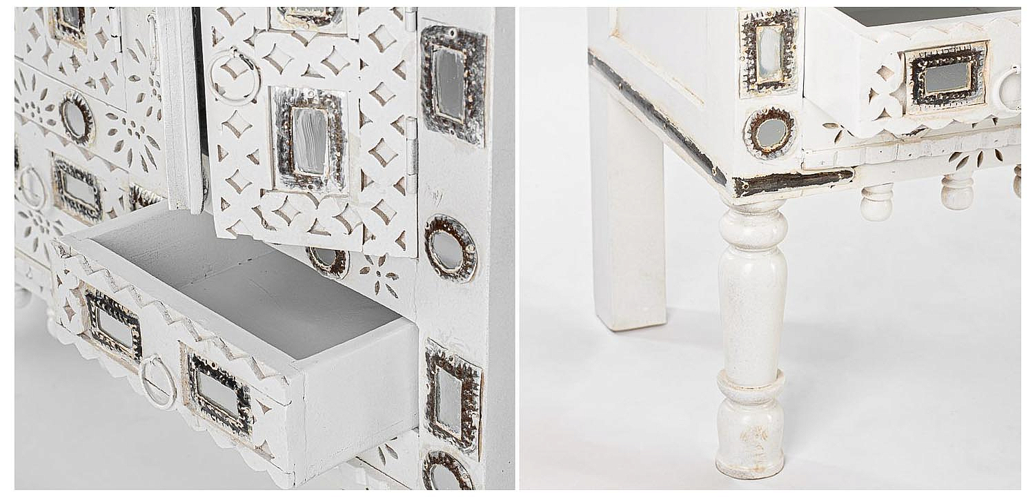 Комод в восточном стиле Indian Bone Inlay Chest of Drawers Белый Комод в восточном стиле Indian Bone Inlay Chest of Drawers Белый - Loft-Concept в Твери