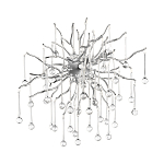 Бра с лучеобразным основанием и подвесками из прозрачного стекла в виде длинных капель Droplet Chandelier варинант исполнения - 7 | Loft Concept в Твери