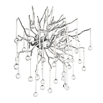 Бра с лучеобразным основанием и подвесками из прозрачного стекла в виде длинных капель Droplet Chandelier варинант исполнения - 9 | Loft Concept в Твери