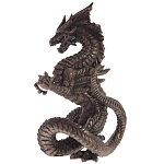 Декоративная статуэтка Дракон Dark Bronze Dragon Holding Sphere Statuette варинант исполнения - 3 | Loft Concept в Твери