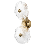 Бра с ветвистыми бронзовыми элементами и стеклянными рифлеными дисками Textured Glass Bra варинант исполнения - 1 | Loft Concept в Твери