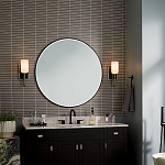  Бра с прямоугольным черным основанием и белым матовым цилиндрическим плафоном Kichler варинант исполнения - 6 | Loft Concept в Твери