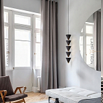 Подвесной светильник светодиодный в виде ряда черных металлических конусов  Herringbone варинант исполнения - 6 | Loft Concept в Твери