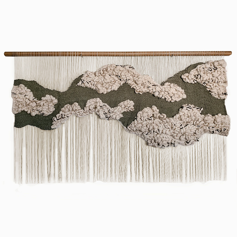 Большой дизайнерский Гобелен Tapestry Misty Morning II Белый Коричневый в Твери | Loft Concept 