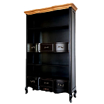 Стеллаж книжный из массива березы черного цвета с состаренным эффектом Vintage варинант исполнения - 1 | Loft Concept в Твери