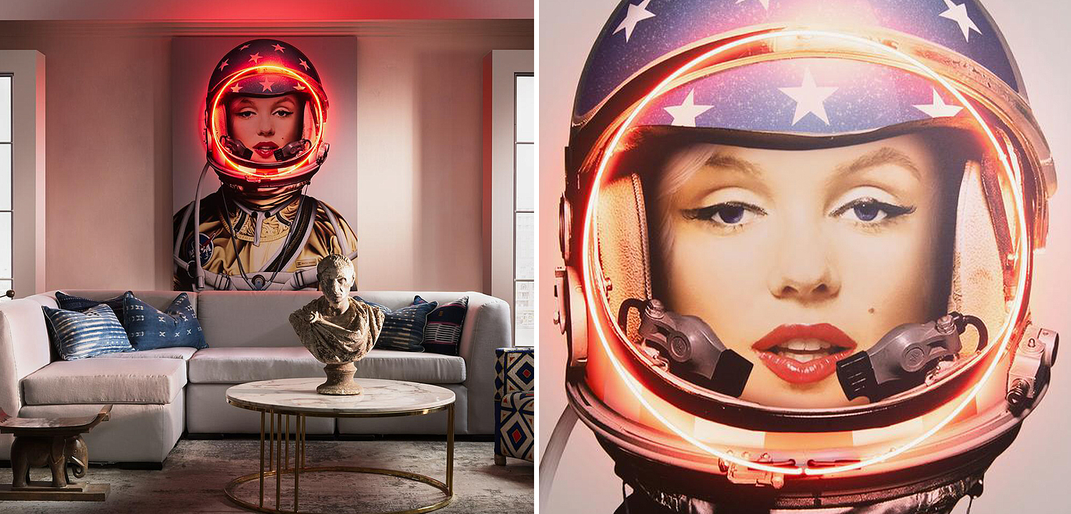 Неоновый постер Мерлин Монро в Скафандре Space Girl Marilyn Неоновый постер Мерлин Монро в Скафандре Space Girl Marilyn - Loft-Concept в Твери