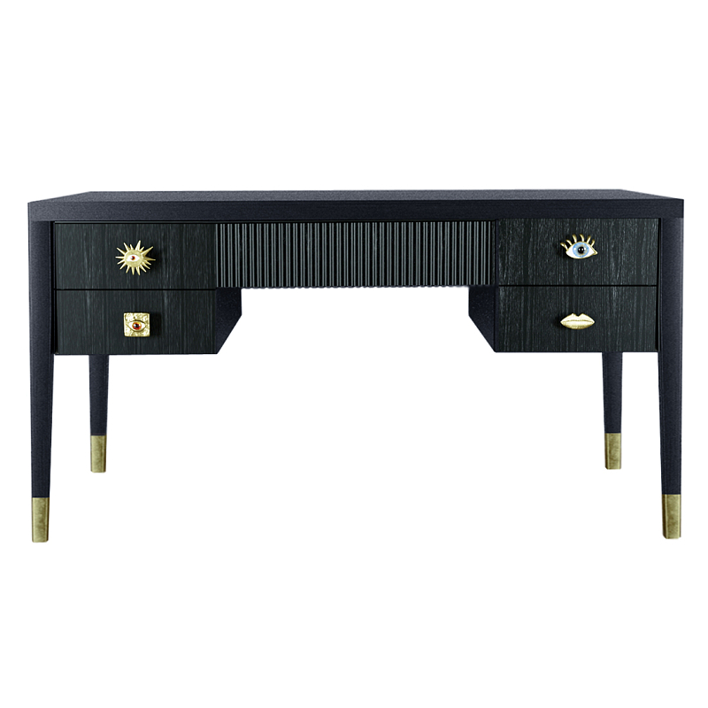 Письменный стол с 4-мя ящиками Elsa Dreams Black  Черный в Твери | Loft Concept 