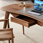 Стол рабочий округлой формы с ящиком  Working Moonnut Table варинант исполнения - 5 | Loft Concept в Твери