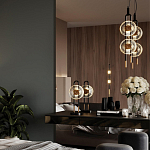 Настольная лампа с черным основанием и золотистым декором Bruno варинант исполнения - 5 | Loft Concept в Твери