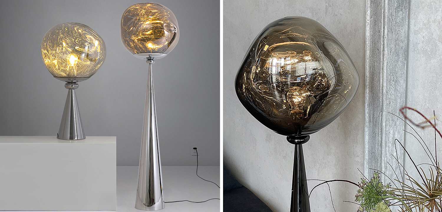 Торшер Kaine Glass Metal Floor Lamp Торшер Kaine Glass Metal Floor Lamp - Loft-Concept в Твери