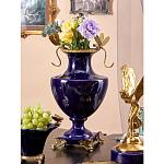 Ваза темно-синего цвета из фарфора с бронзовыми стрекозами Eden Garden porcelain and bronze варинант исполнения - 6 | Loft Concept в Твери