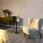 Дизайнерский журнальный стол с основанием в виде черных мраморных бусин Mybimus варинант исполнения - 2 | Loft Concept в Твери