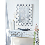 Прямоугольное зеркало с инкрустацией раковинами устриц Mother оf Pearl Facets варинант исполнения - 5 | Loft Concept в Твери