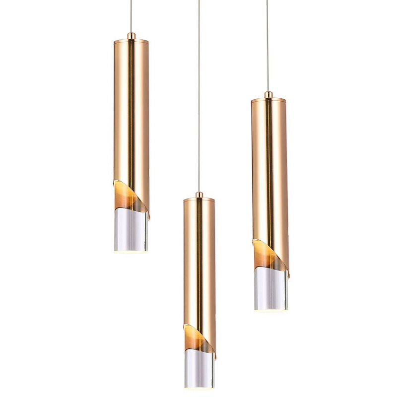 Подвесной светильник Metal Acrylic Tube Trio Gold Hanging Lamp Золотой Прозрачный Подвесной светильник Metal Acrylic Tube Trio Gold Hanging Lamp Золотой Прозрачный в Твери | Loft Concept