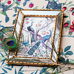 Постер в зеркальной раме в стиле шинуазри Chinoiserie Imperial Garden Peacocks on a Tree Poster варинант исполнения - 3 | Loft Concept в Твери