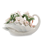 Статуэтка фарфоровая Лебедь с цветами Charming Statuette варинант исполнения - 1 | Loft Concept в Твери