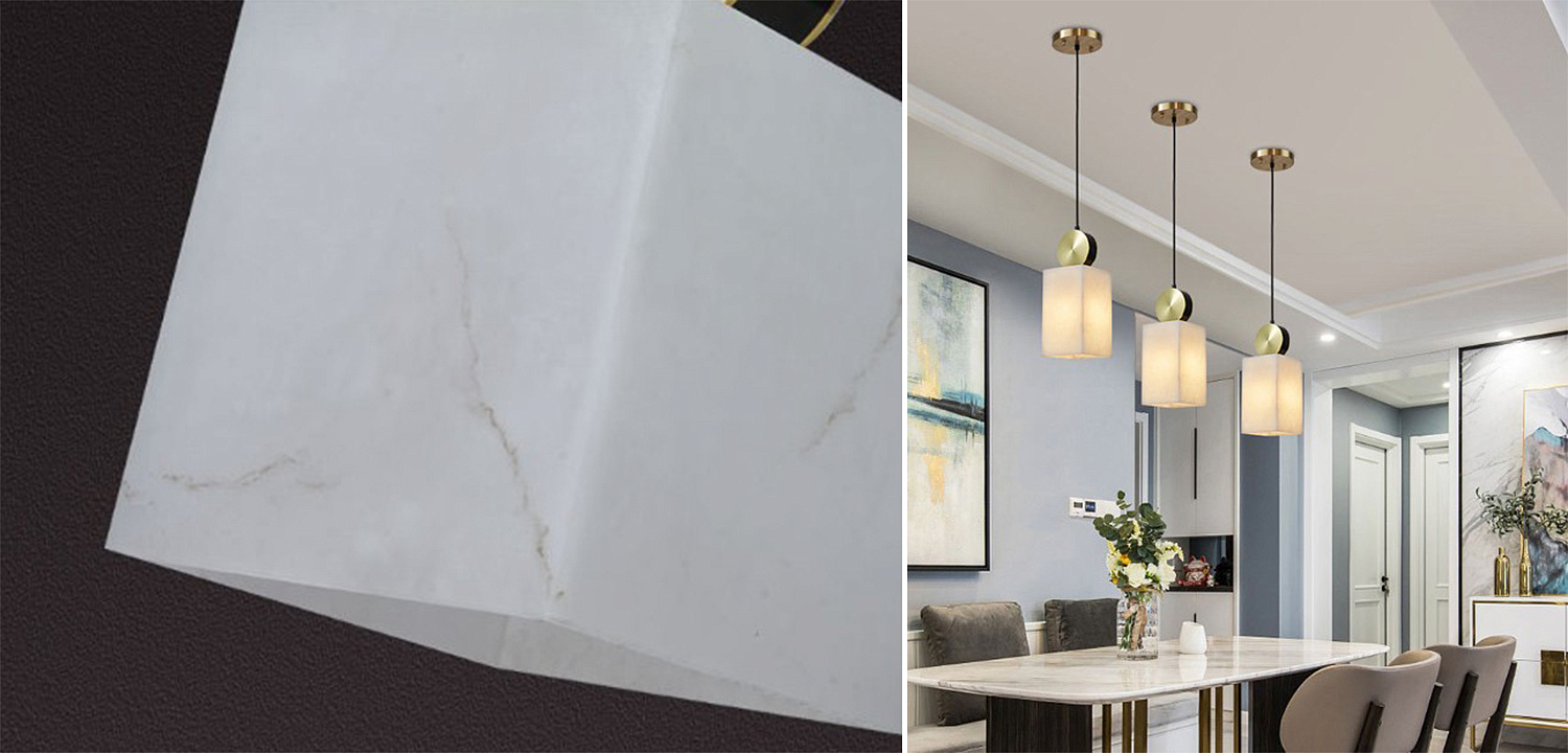 Подвесной светильник с прямоугольным мраморным плафоном Rectangular Marble Shade Подвесной светильник с прямоугольным мраморным плафоном Rectangular Marble Shade - Loft-Concept в Твери