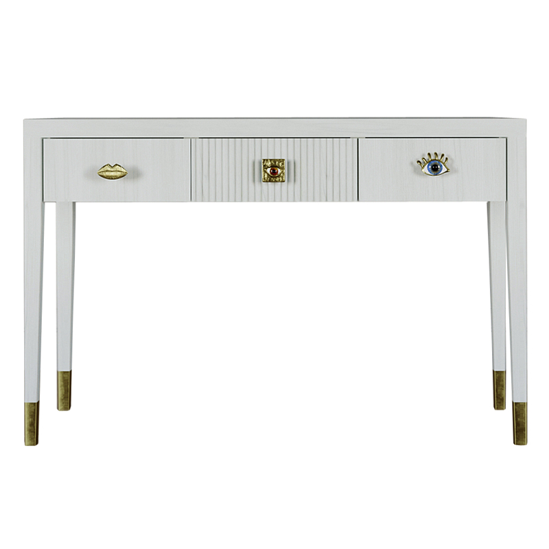 Дизайнерский Письменный стол Elsa Dreams White с тремя ящиками Белый в Твери | Loft Concept 