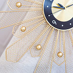 Часы настенные из металла в виде солнца с чёрным циферблатом Mirror Tower Clock варинант исполнения - 3 | Loft Concept в Твери