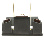 Настольный письменный набор из лемезита и змеевика с часами Royal Accessory варинант исполнения - 5 | Loft Concept в Твери