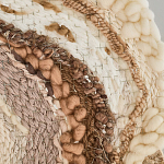 Овальный Современный Гобелен Абстракция в бежевых тонах Shallow варинант исполнения - 6 | Loft Concept в Твери