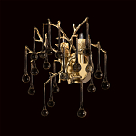 Бра в форме ветвей деревьев золотого цвета с прозрачными подвесками-каплями Droplet Bra варинант исполнения - 2 | Loft Concept в Твери