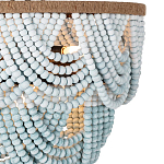 Круглый потолочный светильник с подвесками из круглых деревянных бусин Ombre Wooden Beads Blue Ceiling Lamp варинант исполнения - 1 | Loft Concept в Твери