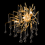 Бра с лучеобразным основанием и подвесками из прозрачного стекла в виде длинных капель Droplet Chandelier варинант исполнения - 6 | Loft Concept в Твери