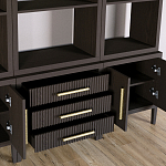 Модульный стеллаж Primo из трех составных элементов Темный орех варинант исполнения - 5 | Loft Concept в Твери