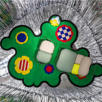 Дизайнерское разноцветное кресло на металлическом каркасе с подставкой для ног Poltronova Plasma Armchair варинант исполнения - 16 | Loft Concept в Твери