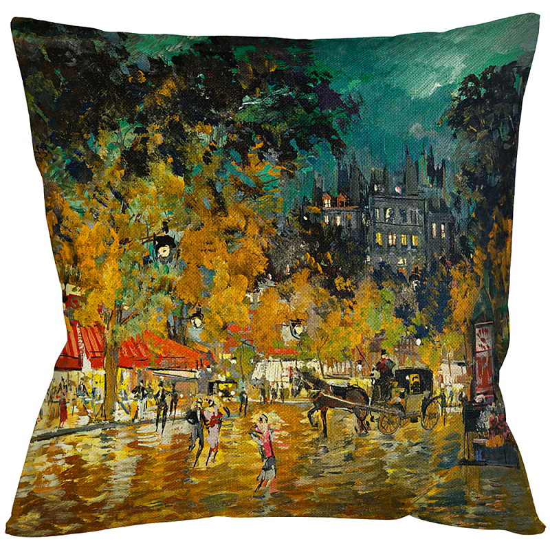 Подушка декоративная Париж Impressionism in Art Мульти Бежевый Подушка декоративная Париж Impressionism in Art Мульти Бежевый в Твери | Loft Concept