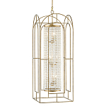 Люстра золотая с внутренним цилиндром из хрустальных бусин Romantic Lantern варинант исполнения - 2 | Loft Concept в Твери