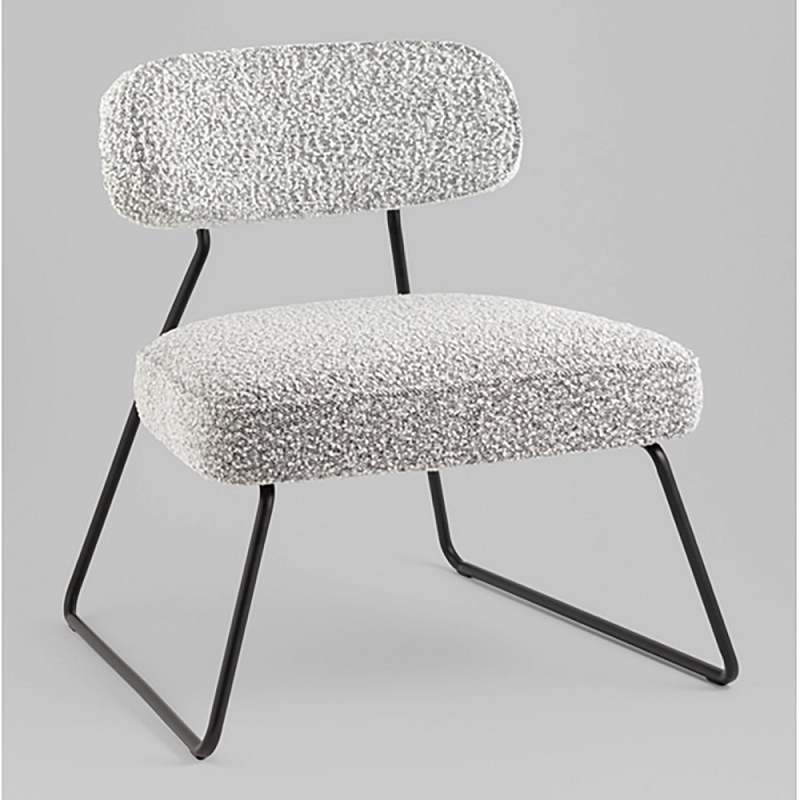 Кресло лаунж Kate букле серый Серый Черный в Твери | Loft Concept 