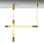 Подвесной светильник с цилиндрическим плафоном из алебастра PEARLS Suspension варинант исполнения - 3 | Loft Concept в Твери