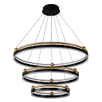 Люстра подвесная с тремя кольцами черного и золотого цвета Ring Horizontal варинант исполнения - 1 | Loft Concept в Твери